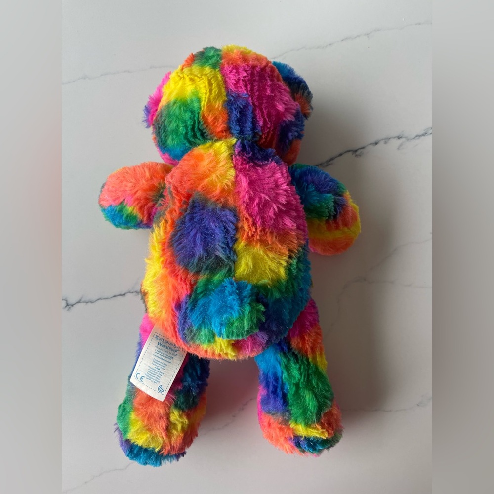 Build-A-Bear Rainbow Plush Teddy - Multicolor Tie-Dye Fur 2013 - Picture 2 of 7